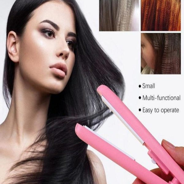 Mini Portable Hair Straightener – Smooth, Silky & Frizz-Free Styling (Random Color)